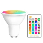 Светодиодный точечный светильник GU10 с регулируемой яркостью, 8 Вт, RGB, белая светильник почка, 220 В, 110 В, лампочки, меняющие цвет, декоративсветильник лампа для чашки + ИК-управление