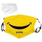 1 шт. Пылезащитная маска для взрослых с принтом улыбки Ветрозащитная маска для дымки + 2 шт. фильтра моющиеся фильтры можно положить маску