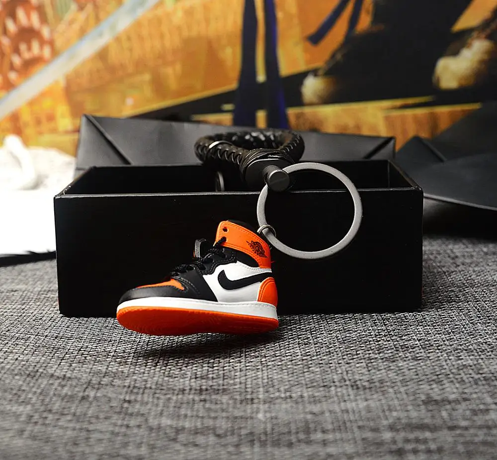 Персональный DIY Air Jordan " разбитая задняя панель" часть 1 3D кроссовок фигурный брелок сумка коробка Подвеска для пары Кукла аксессуар