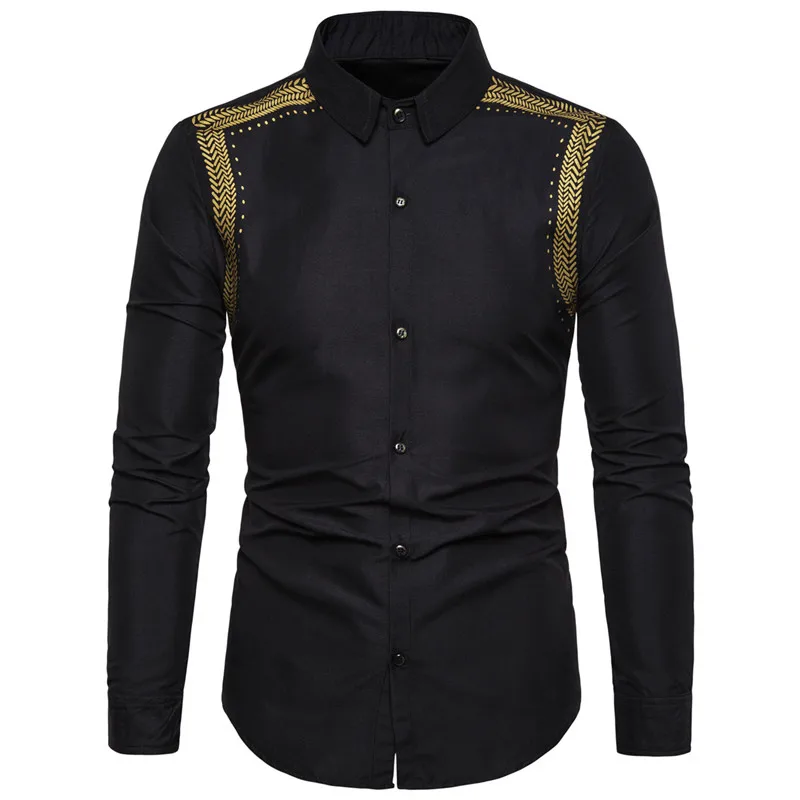 

Spring Long Sleeve Formal Shirts Black For Men Solid Slim Basic Turn-down Collar Business Dress Shirts