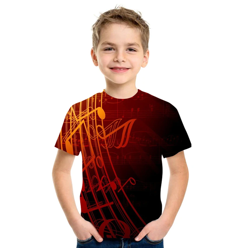 

Kids T-shirt 3D Rock Boys Girls Tshirt Summer Casual Tops Round Neck Shirt Hip-Hop Boys Clothing Harajuku Streetwear