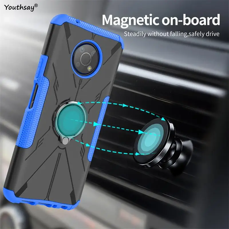 For Nokia G300 Case Cover For Nokia G300 Shell Funda Ring Armor Shockproof Protective Phone Bumper For Nokia G300