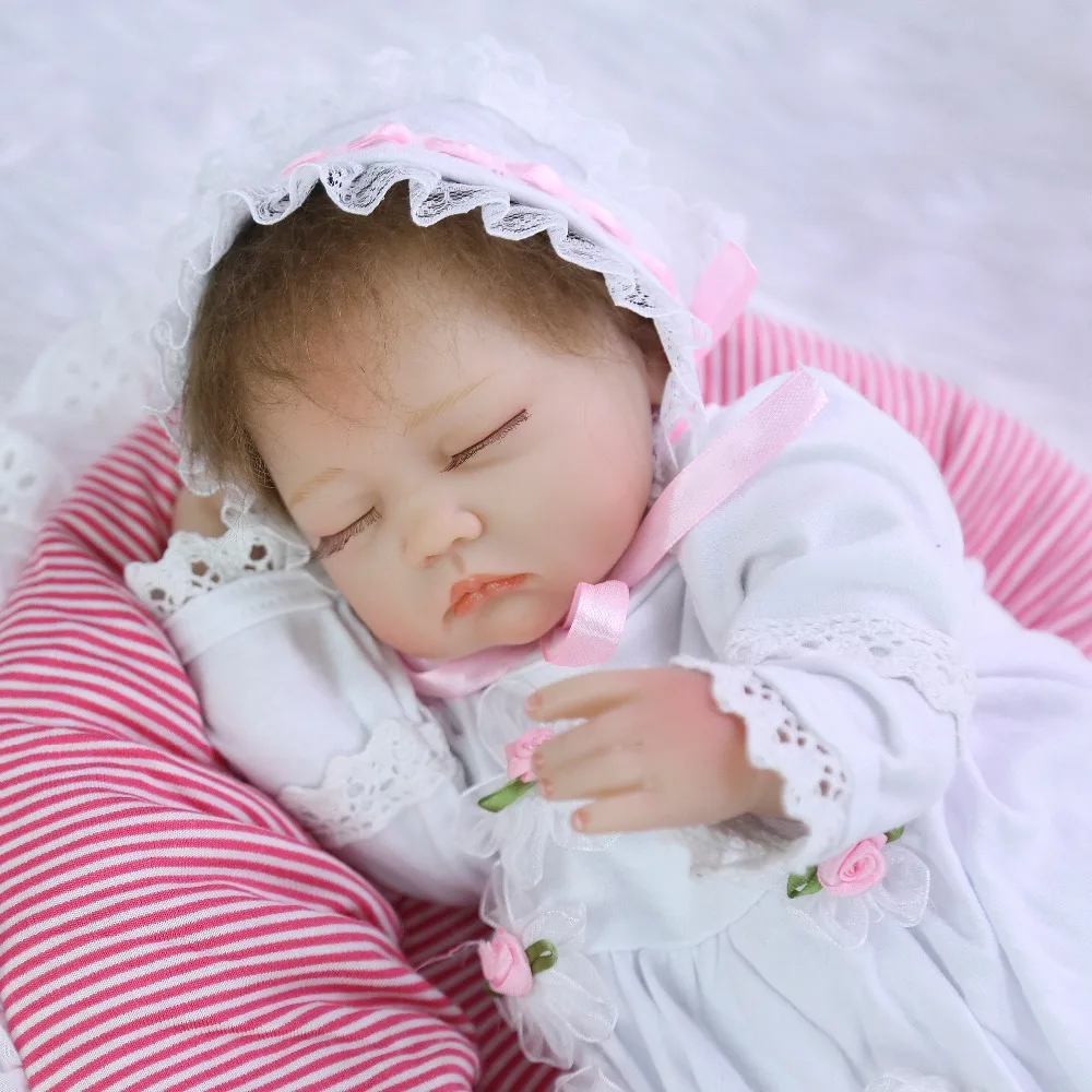 KEIUMI 17 дюймов Reborn для маленьких девочек куклы ткань боди Спящая кукла