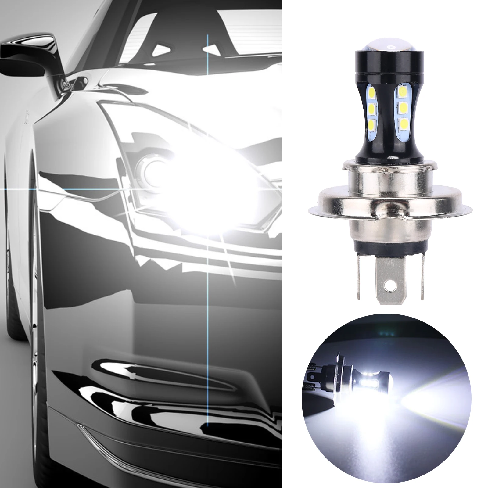 Светодиодные фары H4 для автомобилей мотоциклов грузовиков лодок тракторов