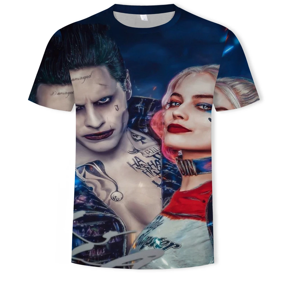 2021New t-shirt men's hip-hop clown print short-sleeved soft material milk silk fabric men and women clothing | Мужская одежда