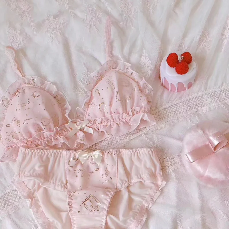

Комплект нижнего белья женский, кружевной, без косточек, белый, розовый