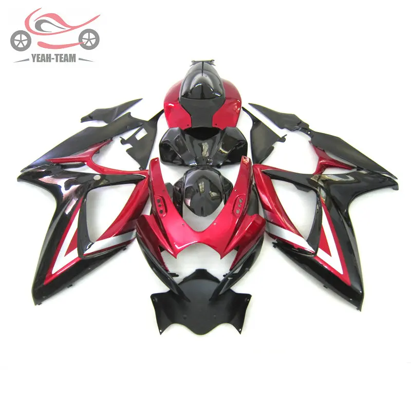 Комплекты обтекателей под заказ для SUZUKI K6 2006 2007 GSXR600 R750 красный черный китайский