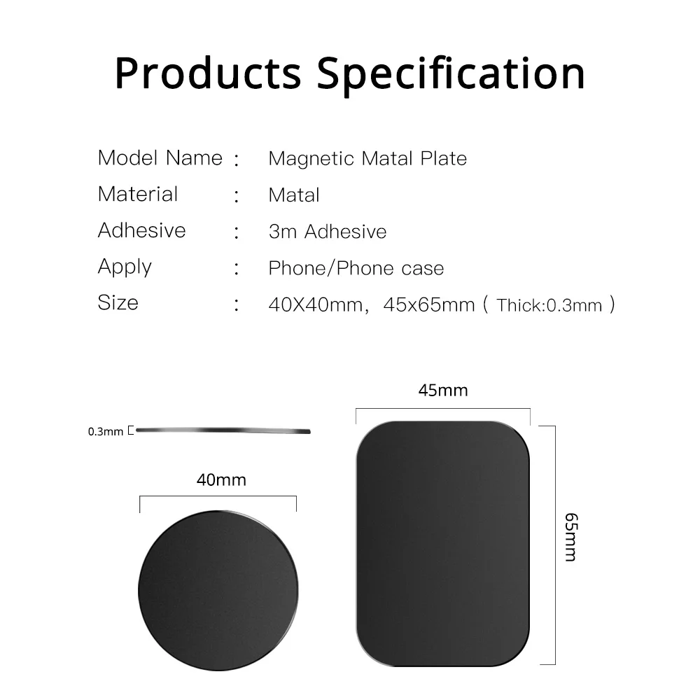 ANMONE Universal Magnetic Car Phone Holder Metal Plate Magnet Stand Iron Sheet Sticker For Mobile Phone Holder Car Stand Mount