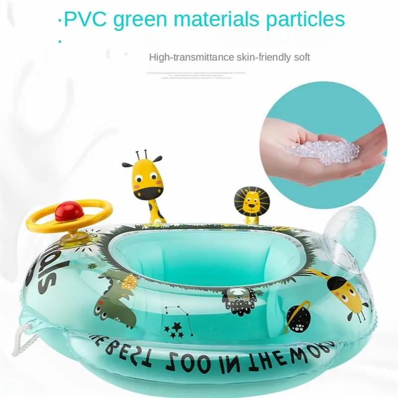 

Outdoor Inflatable Thickened PVC Environmental Protection Baby Swimming Ring New Cartoon Airplane Jungle Safe Boat Swimming Ring