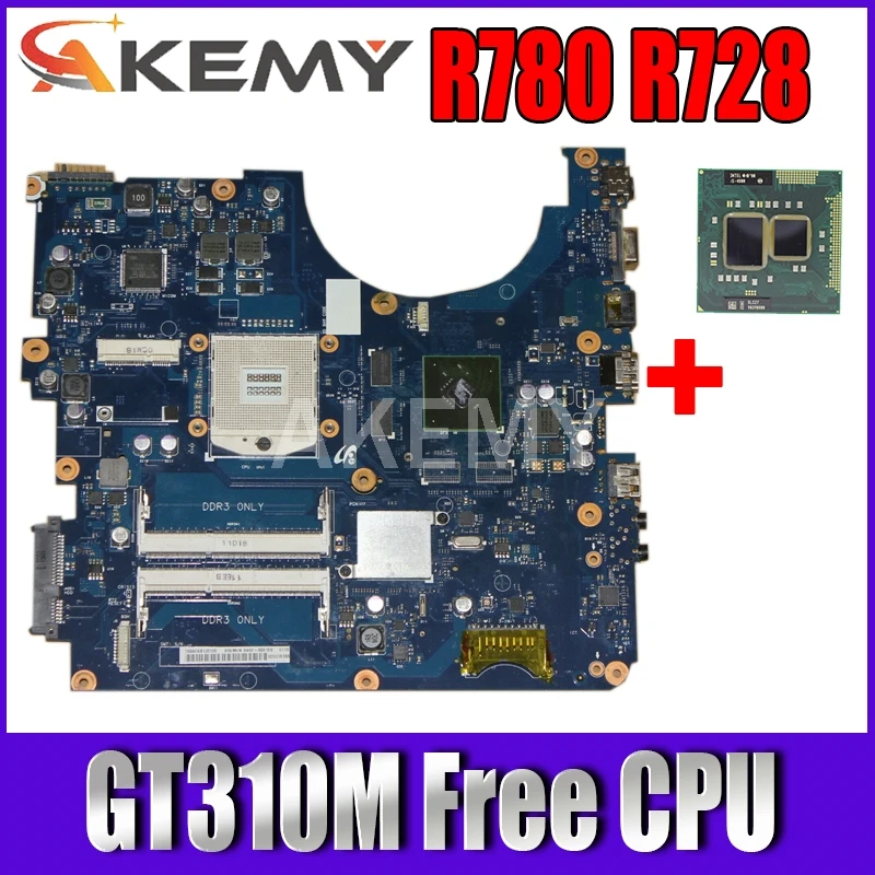 

Akemy для Samsung R780 R728 Материнская плата ноутбука BA92-06515A BA92-06515B BREMEN-M HM55 DDR3 GT310M Бесплатная процессор