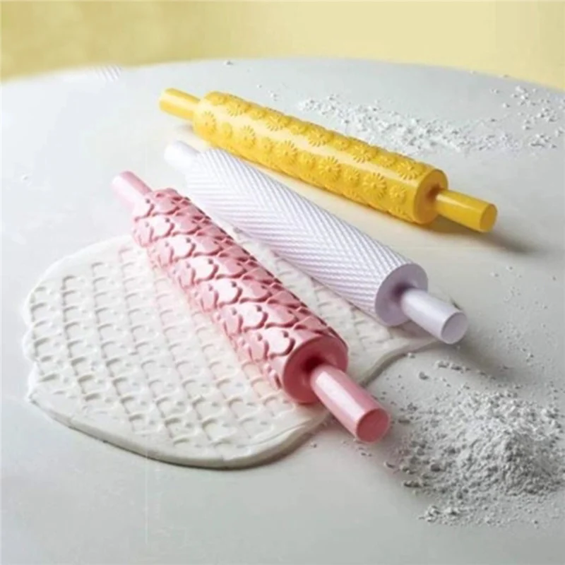 Снежинка пластиковые узорные тиснения Скалка инструменты для украшения тортов