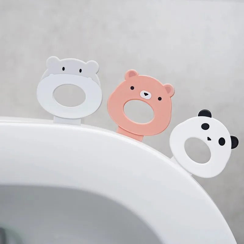 

Portable Nordic Transparent Toilet Lifting Handle Device Cute Cartoon Convenient Universal Avoid Touching WC Accessories