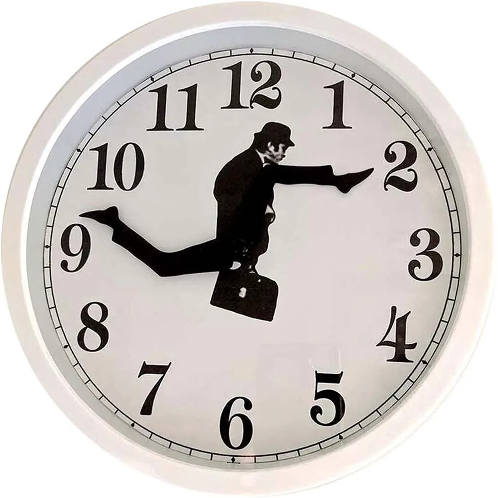 

British Comedy Inspired Ministry Of Silly Walk Wall Clock Comedian Home Decor Novelty Wall Watch Funny Walking Silent Mute Clock