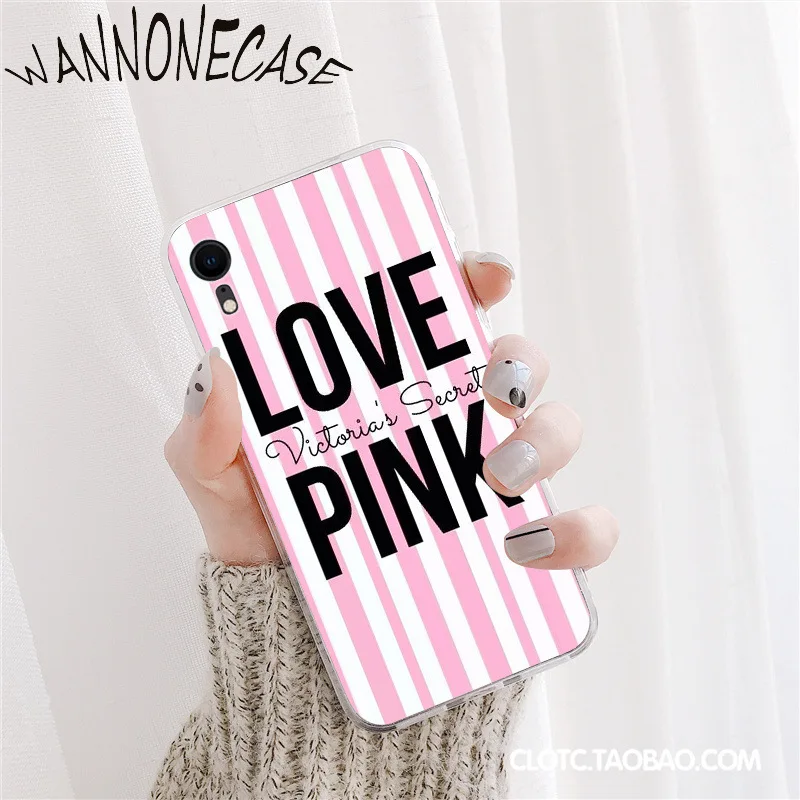 WANNONECASE Victoria's Secret розовый чехол мягкий для телефона iPhone 8 7 6 6S Plus X XS MAX 5 5S SE XR 11 11pro