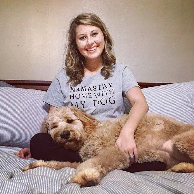 

Namastay Home With My Dog lover Dog Mom Shirt funny slogan women fashion cotton casual tumblr street style tee t-shirt-K982