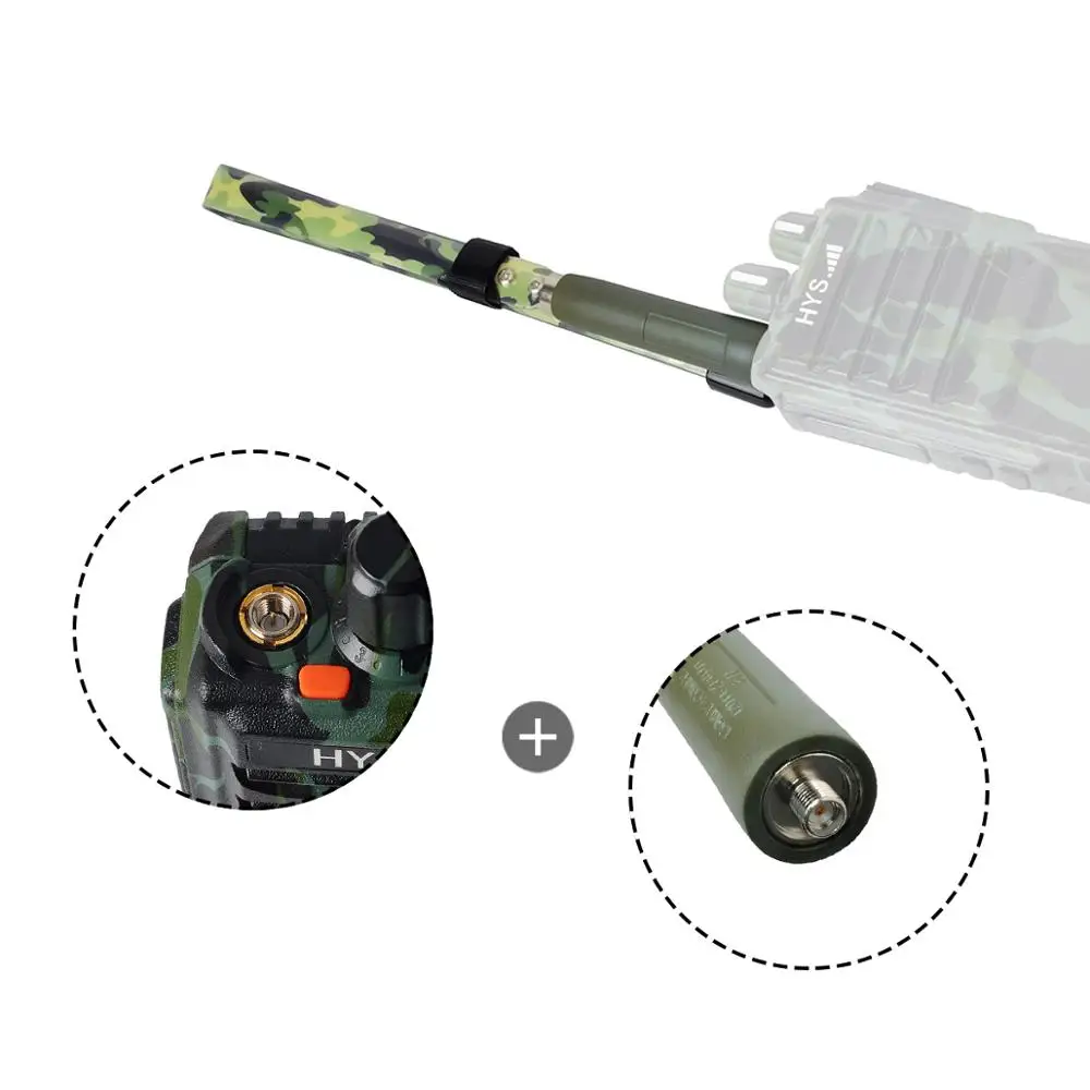 

HYS Tactical Antenna Dual Band VHF/ UHF SMA-Female Antenna For Baofeng UV-5R 888S Radio Scanner