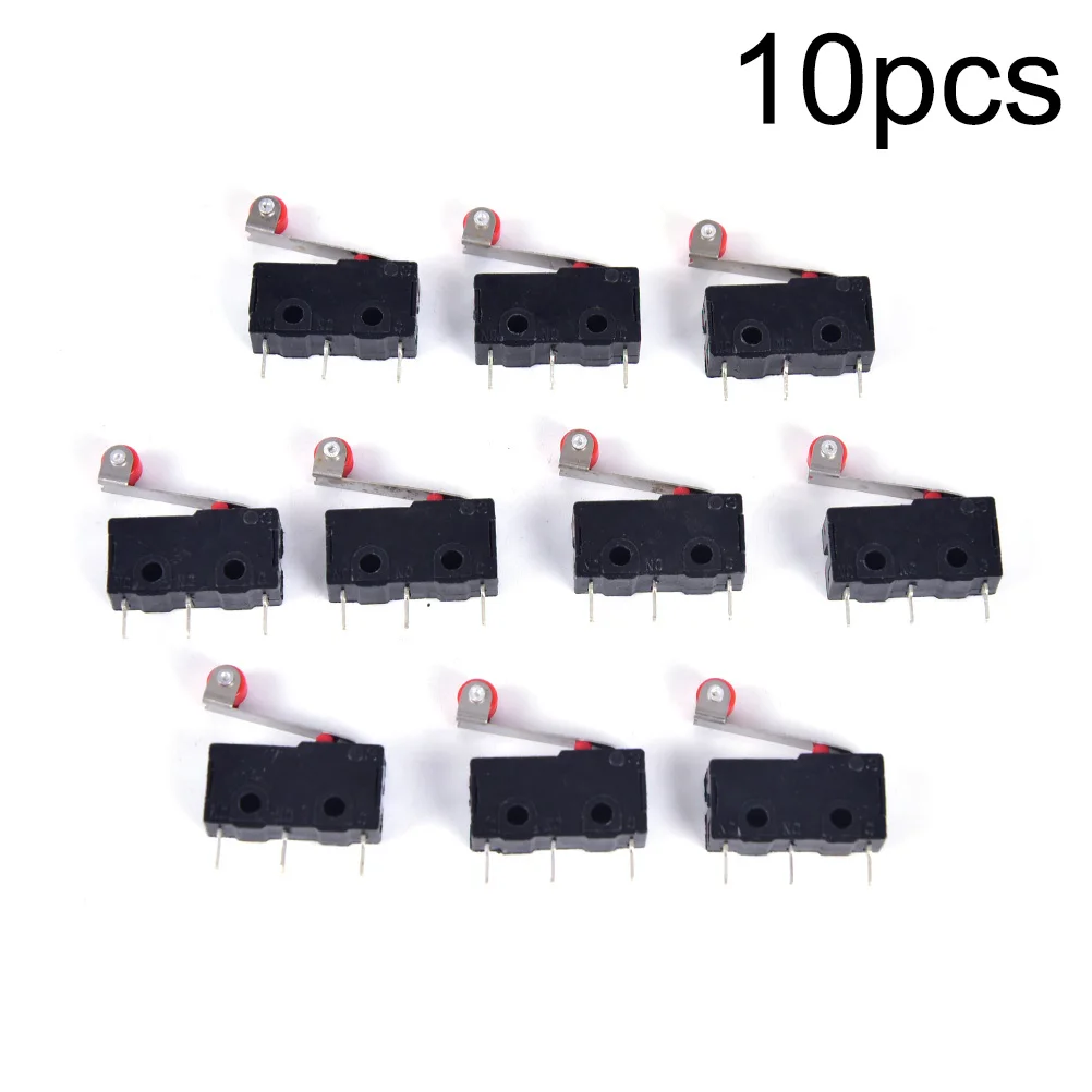 

10Pcs/Set Mini 3-Pin Tact Switch Round Handle Clock Microswitch KW12-3 5A 250V