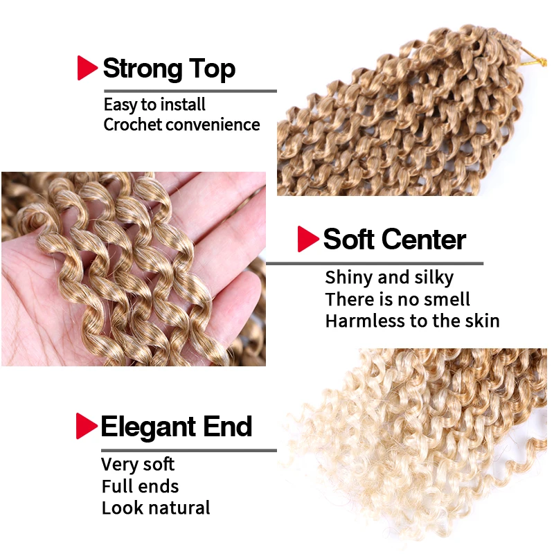 

Pre Twisted Passion Twist Hair Ombre Water Wave Crochet Braid hair 18inch 22strands Synthetic Braiding Hair Extensions for Women