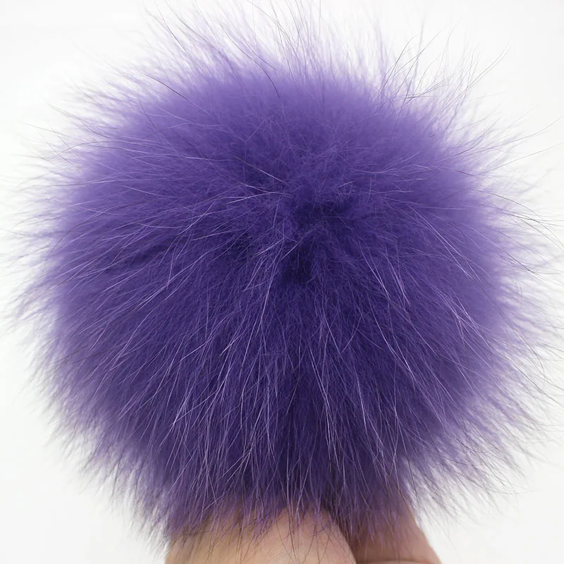 purple fox DIY 13 см 15 см натуральный Лисий мех помпон для вязаного шарфа Осень Зима Шарфы из натурального меха енота помпон для шапки шарфы и обертывания - Цвет: purple fox