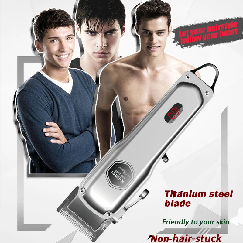 

110-240v all-metal professional clipper for barber rechargeable hair trimmer men electric beard shaver hair cutting machine