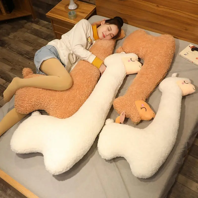 75/100/130cm Lovely Alpaca Plush Toy Japanese Soft Stuffed Cute Sheep Llama Animal Dolls Sleep Pillow Home Bed Decor Gift | Игрушки и