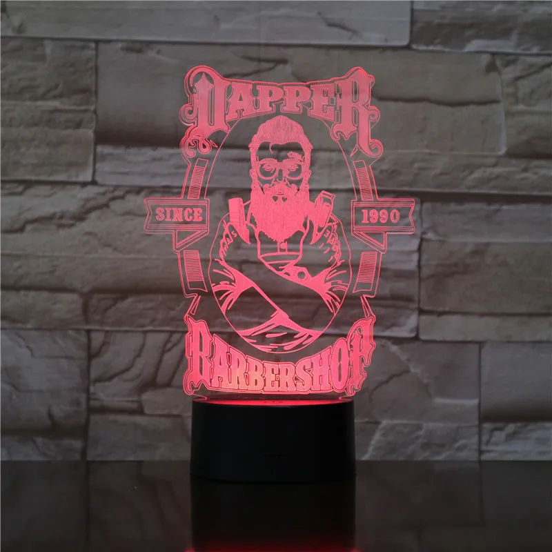 Ночная светодиодный ная 3D лампа для парикмахерской романтическая настольная