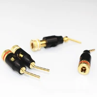 4pcs pure copper gold plated pin plug to banana y plug hifi audio cable adapter accessories
