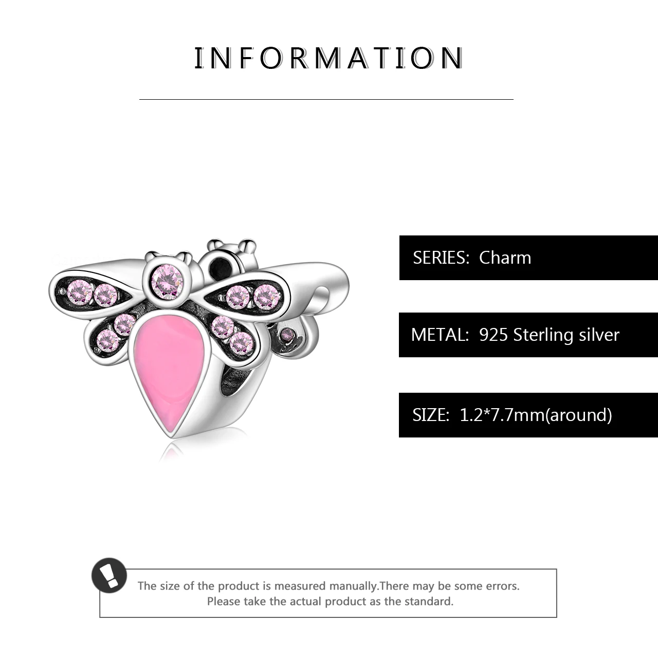 Шармы подвески Mikiwuu женские из серебра 925 пробы с розовым Цирконом|Ювелирные