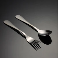 2pcs set portable printed stainless steel western food spoon fork tableware dinnerware steak knife set bar cutlery