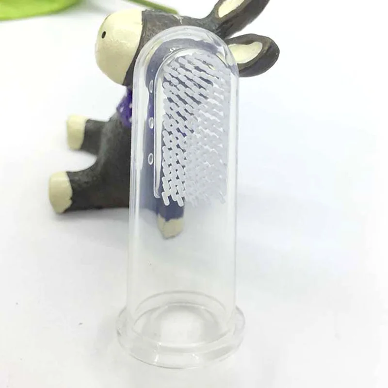 Cepillo de dientes de silicona suave para ni&ntilde;os y beb&eacute;s, masajeador de goma, 2 uds.-3