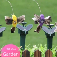 solar powered flying feather wing fluttering hummingbird flying wobble artificial bird yard garden ornament decor