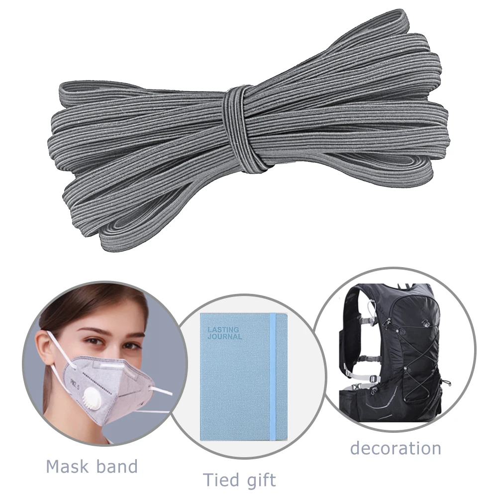 

1 Roll 5 Yards 6mm Spool Elastic Band for DIY Masks Stretch Sewing Rope Diy Toys