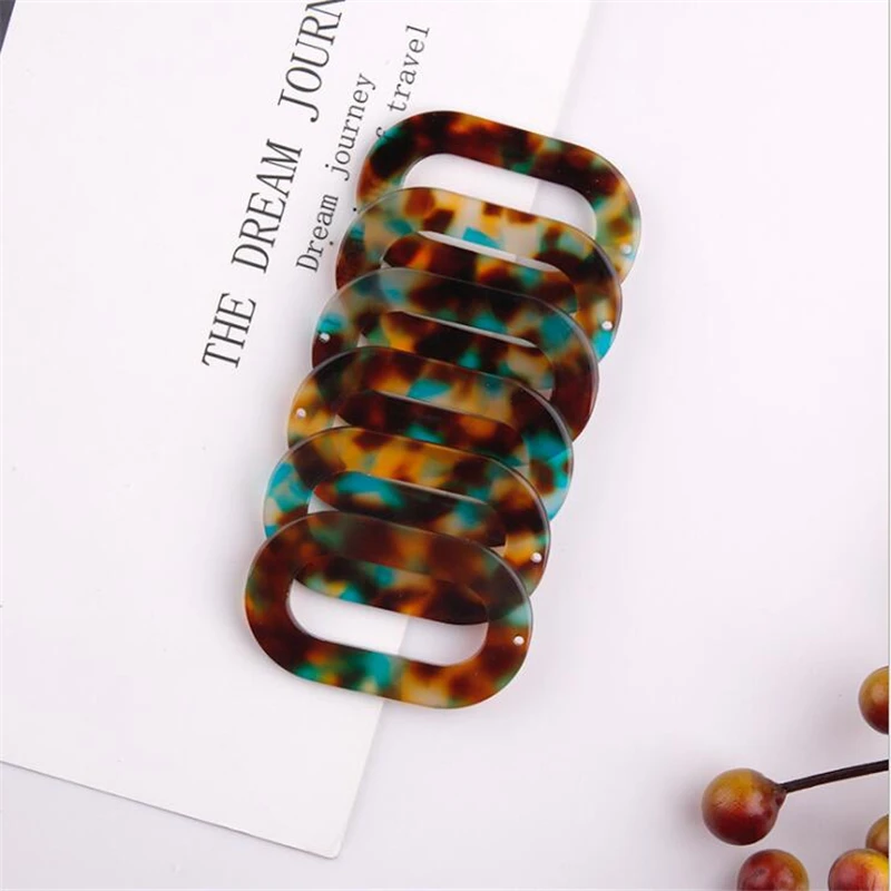 500pcs/lot new acetic acid Oval charms connectors for diy fashion earrings necklace acrylic beads jewelry accessories material