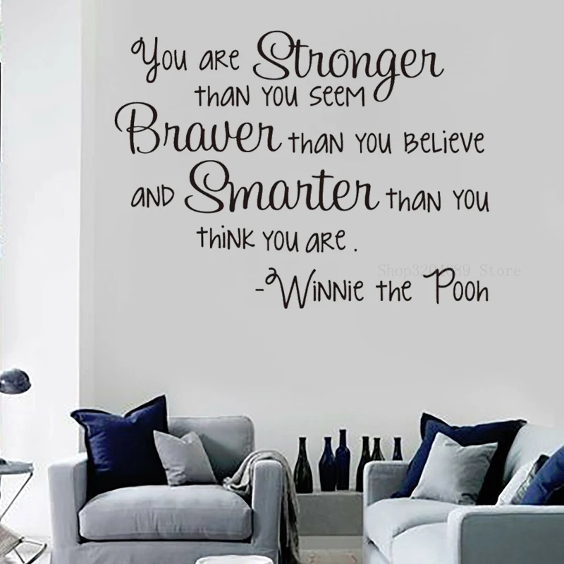Сильная храбровая Мотивационная Цитата Настенная Наклейка виниловая креативная