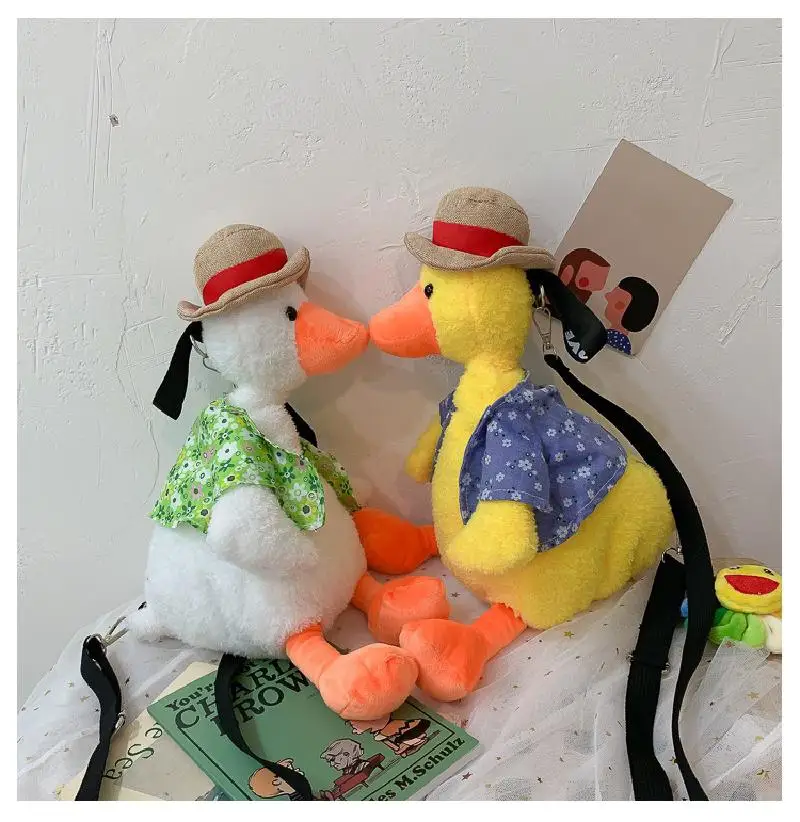 

Creative doll refueling duck inclined bag duck dog plush accessories single shoulder Pocket Wallet Plush children toys Girl Gift