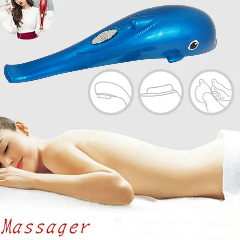 Mini Electric Dolphin Massager Full Body Shiatsu Hammer Shoulder Lumbar Acupressure Vibrator Waist Stick Pain Relief | Красота и