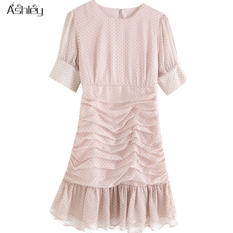 

Ashley Ruffled high waist summer skirt women Elegant flower bow tie sash female warp skirt Casual party wear ladies skirts 2020