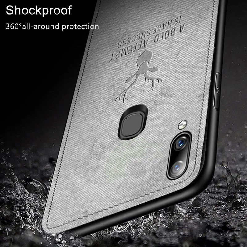 Чехол для huawei P Smart 2019 чехол ткань текстурированное покрытие ТПУ Силиконовая