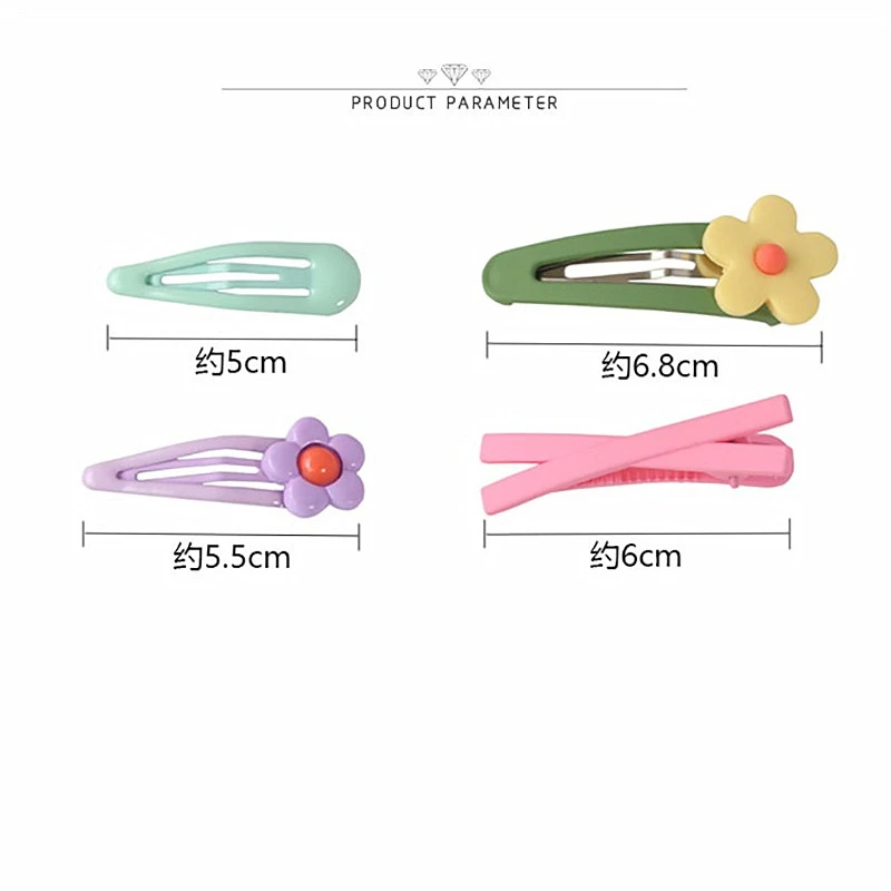 

7Pcs/Set Candy Color Water Drop Cross Flower Hairpin Sweet Geometric Hair Clip Women Girls Kids Barrettes Hair Accessories