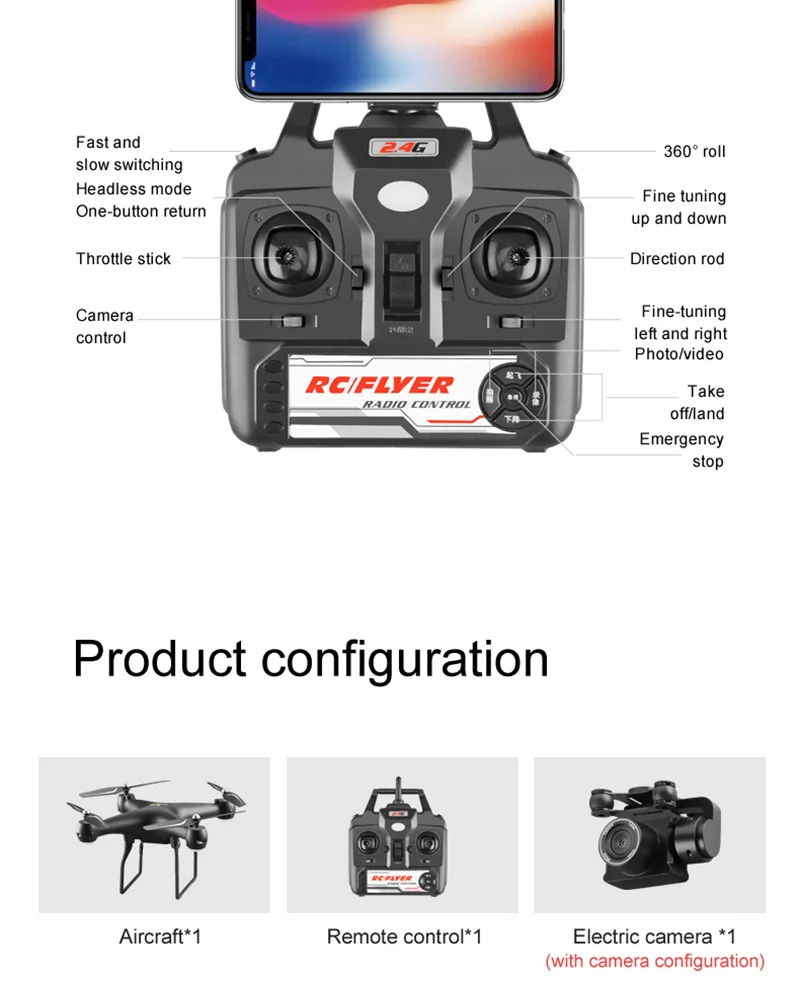 Радиоуправляемый Дрон ESC камера HD 4K wifi FPV высота удержания Квадрокоптер, Дрон Безголовый режим беспилотник selife пульт дистанционного управления Вертолет Самолет