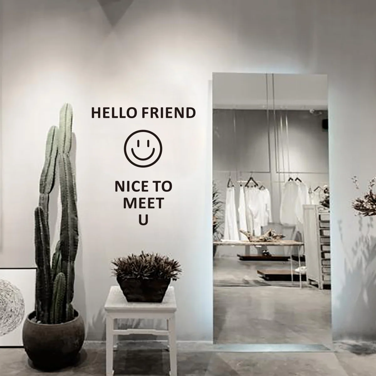 Наклейка на стену с мультипликационным принтом в виде улыбок Hello узор ПВХ