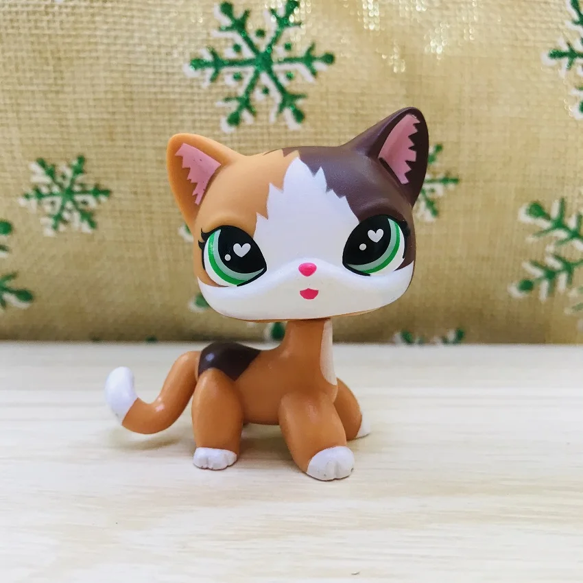 Пользовательский короткий Кот желтый и коричневый сердце зеленые глаза с