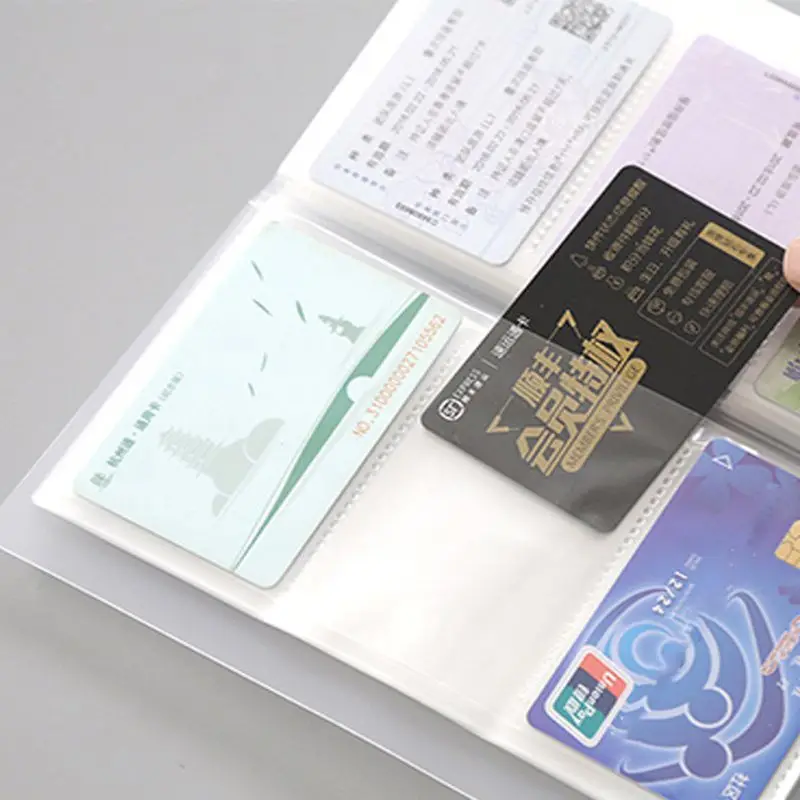 

W3JD 240 Slots Transparent PP Cover Business Card Book Large Capacity ID Holders Ticket Collection Clip