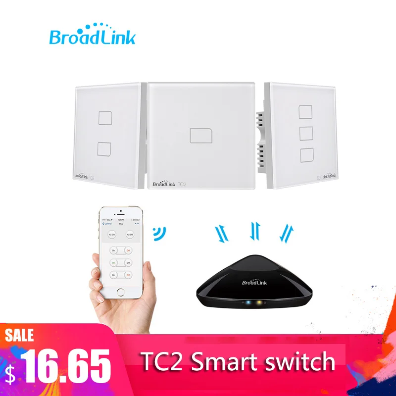 Пульт дистанционного управления Broadlink TC2 1/2/3 Gang UK Standard Smart Home 433 МГц Wifi/4G с