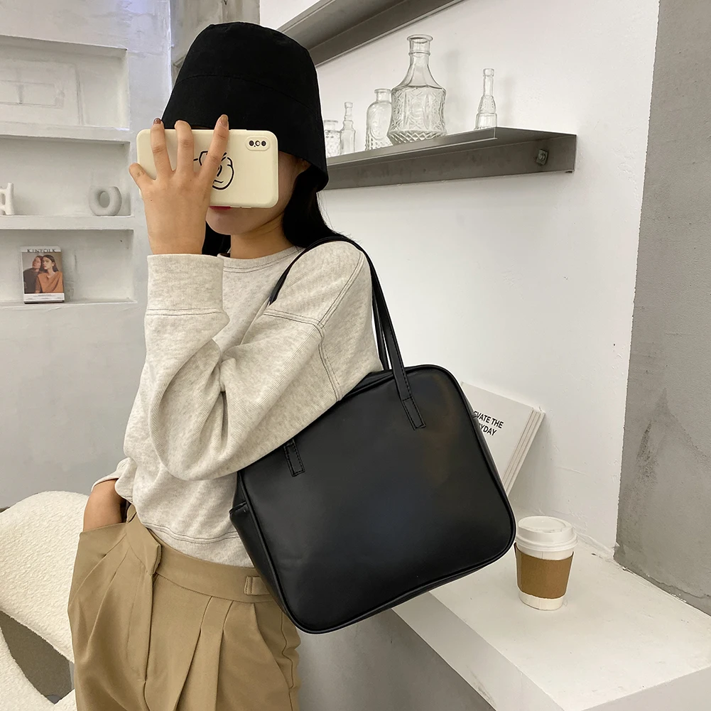 

Female Messenger BagsTop-Handletote Bags With Zipper Totes Bag Women Large Capacity Handbags Cute Simple Bag