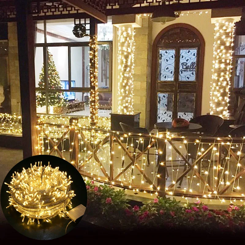 

Christmas Outdoor String Lights Garland 20M 30M 50M 100M Waterproof Wedding Party Tree Holiday Fairy Lights Birthday Decoration