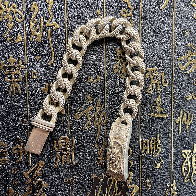 Белый латунный 12 зодиакальная головка дракона браслет ретро медный панк хип-хоп