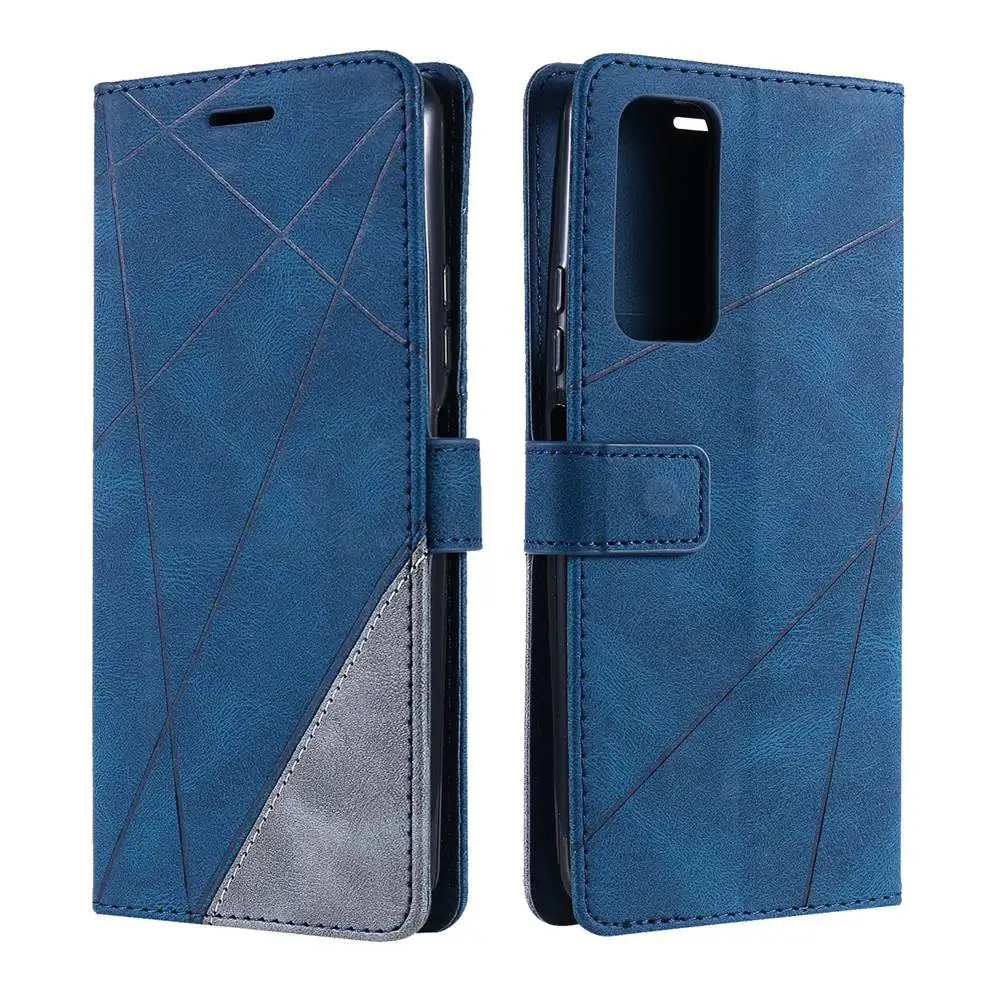 

P SMART 2021 Case Mixed Splice PU Leather Case For Huawei P Smart 2021 PPA-LX2 Case Cover For Huawei P Smart 2021 Phone Cover
