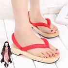 Тапочки женские в японском стиле аниме, деревянные пляжные тапочки-кимоно из аниме Демон убийца, камадо незуко, клоги, обувь с носками