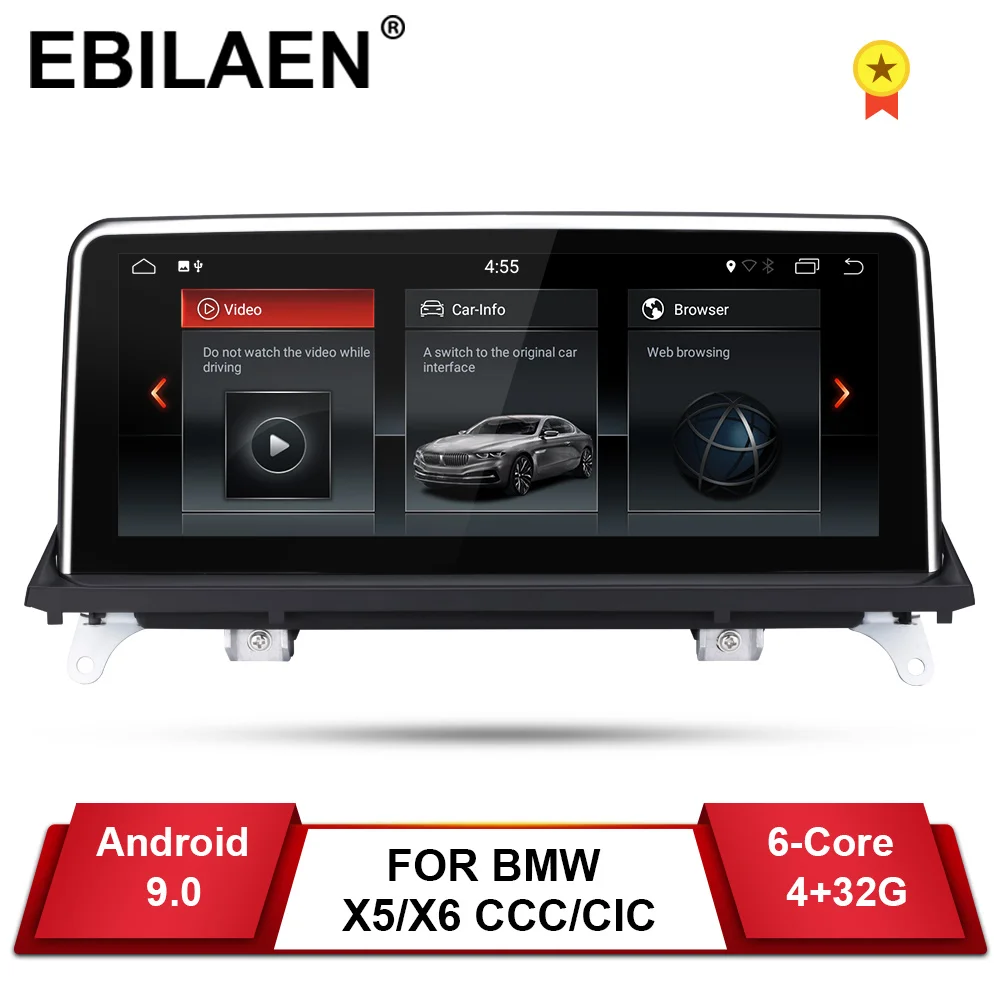 

Мультимедийный плеер EBILAEN, DVD-проигрыватель на Android 9,0, с IPS экраном, системой CCC/CIC, для BMW X5 E70/X6, E71, 2007-2013